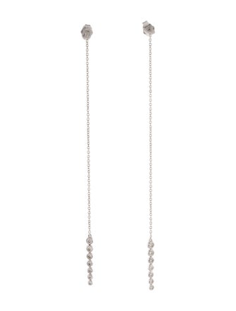 Earrings 14K Graduated Diamond Threader Drop Earrings