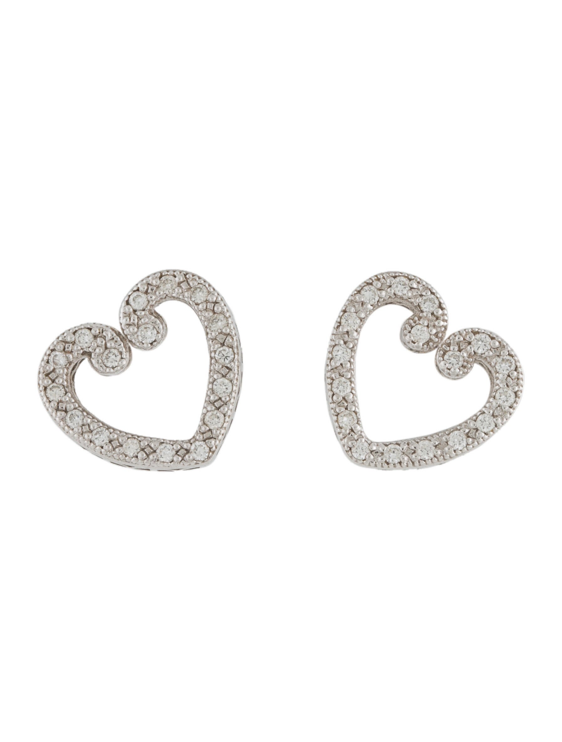 St. John Crystal Logo Stud Earrings SilverTone Metal Stud, Earrings