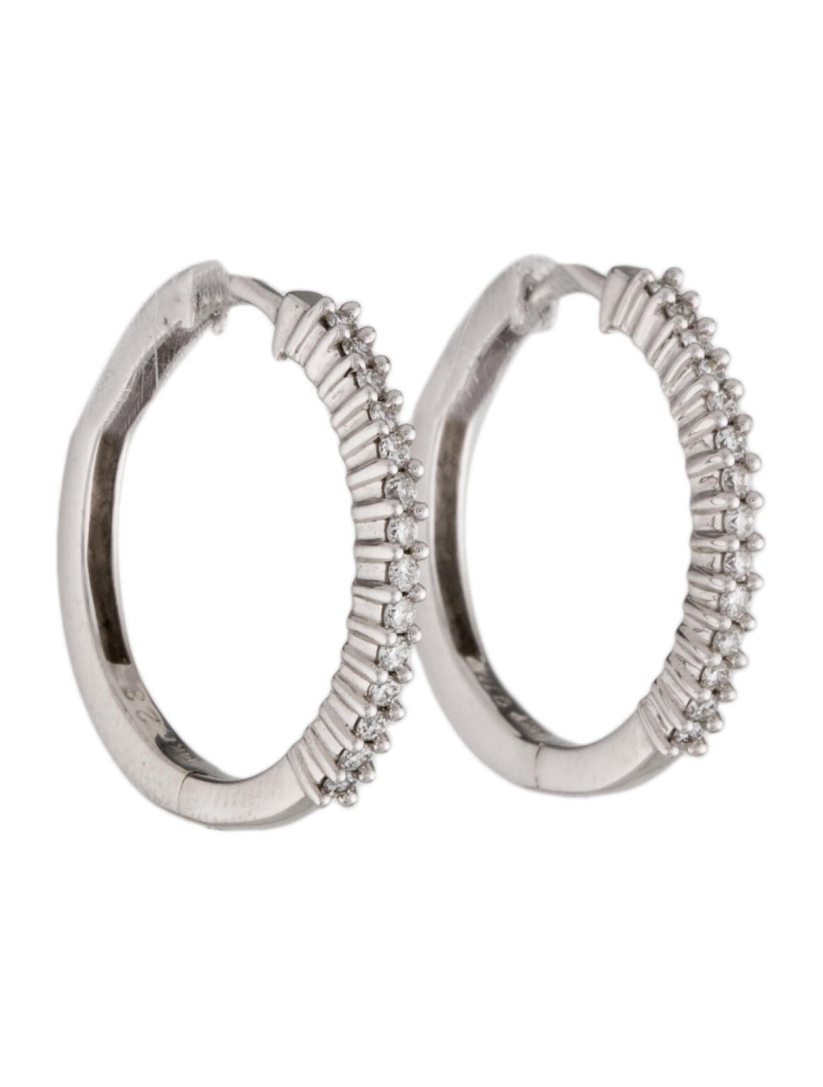 Earrings 14K Diamond Hoop Earrings