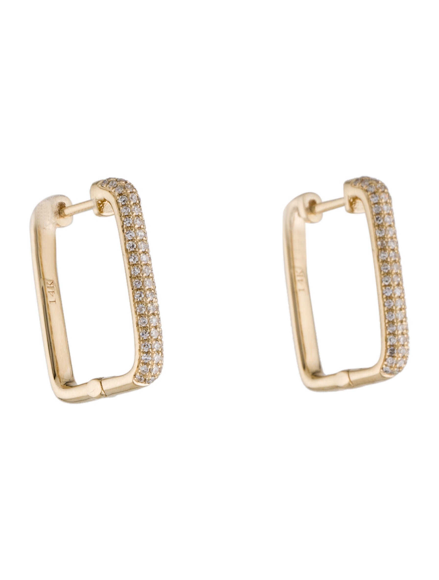Earrings 14K Diamond Hoop Earrings