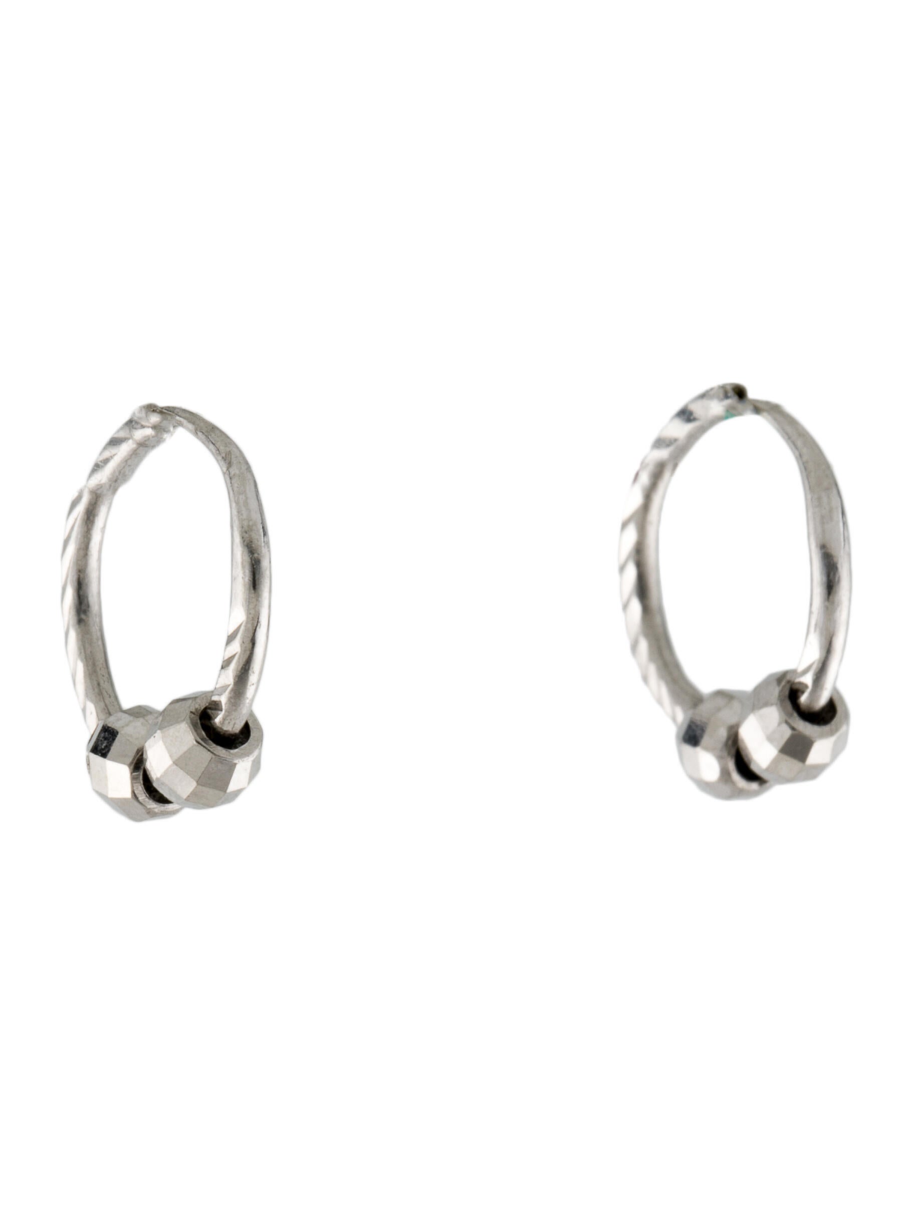 The Small Clear Hoop Earrings in Platinum (Pierced)