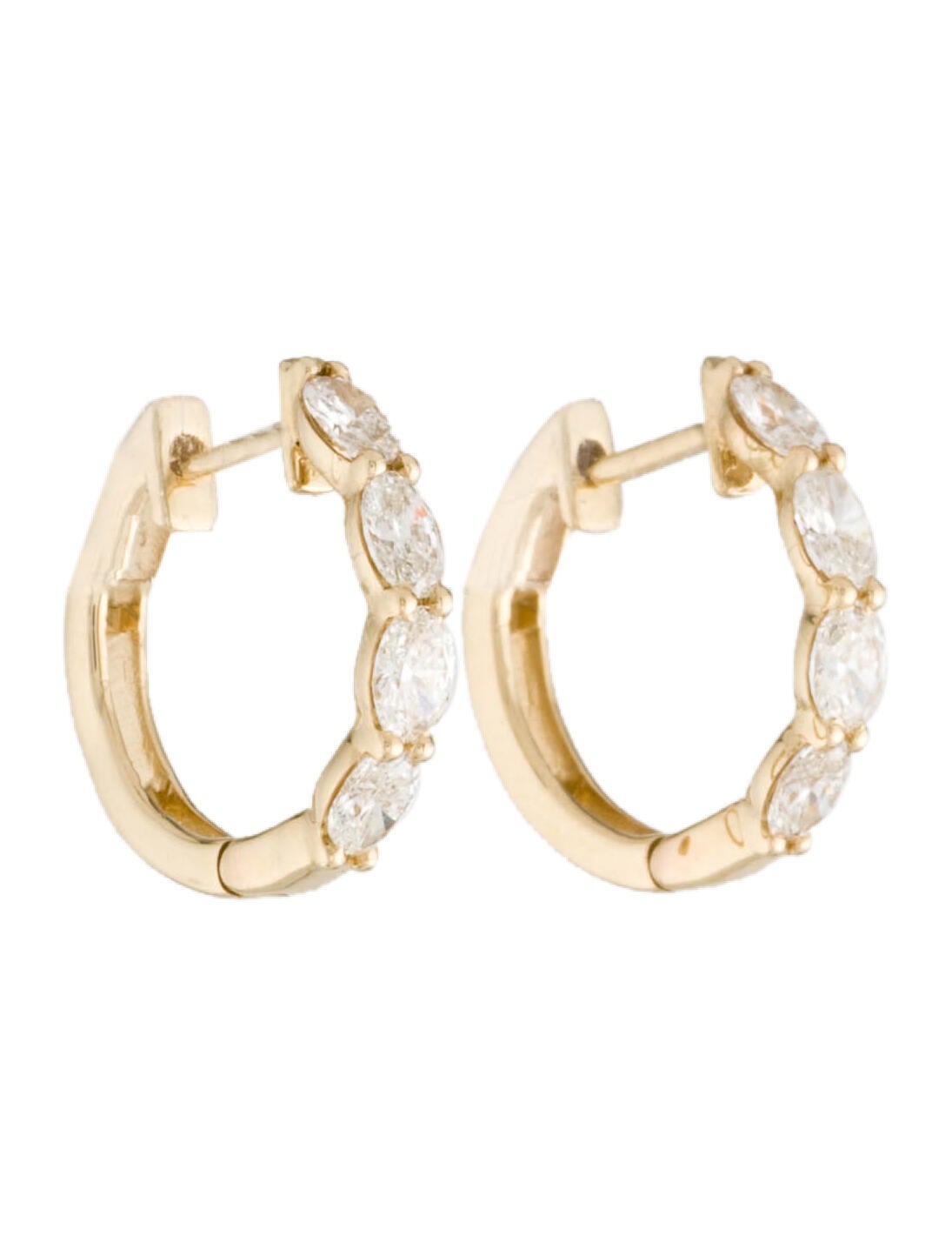 Earrings  14K Diamond Hoop Earrings