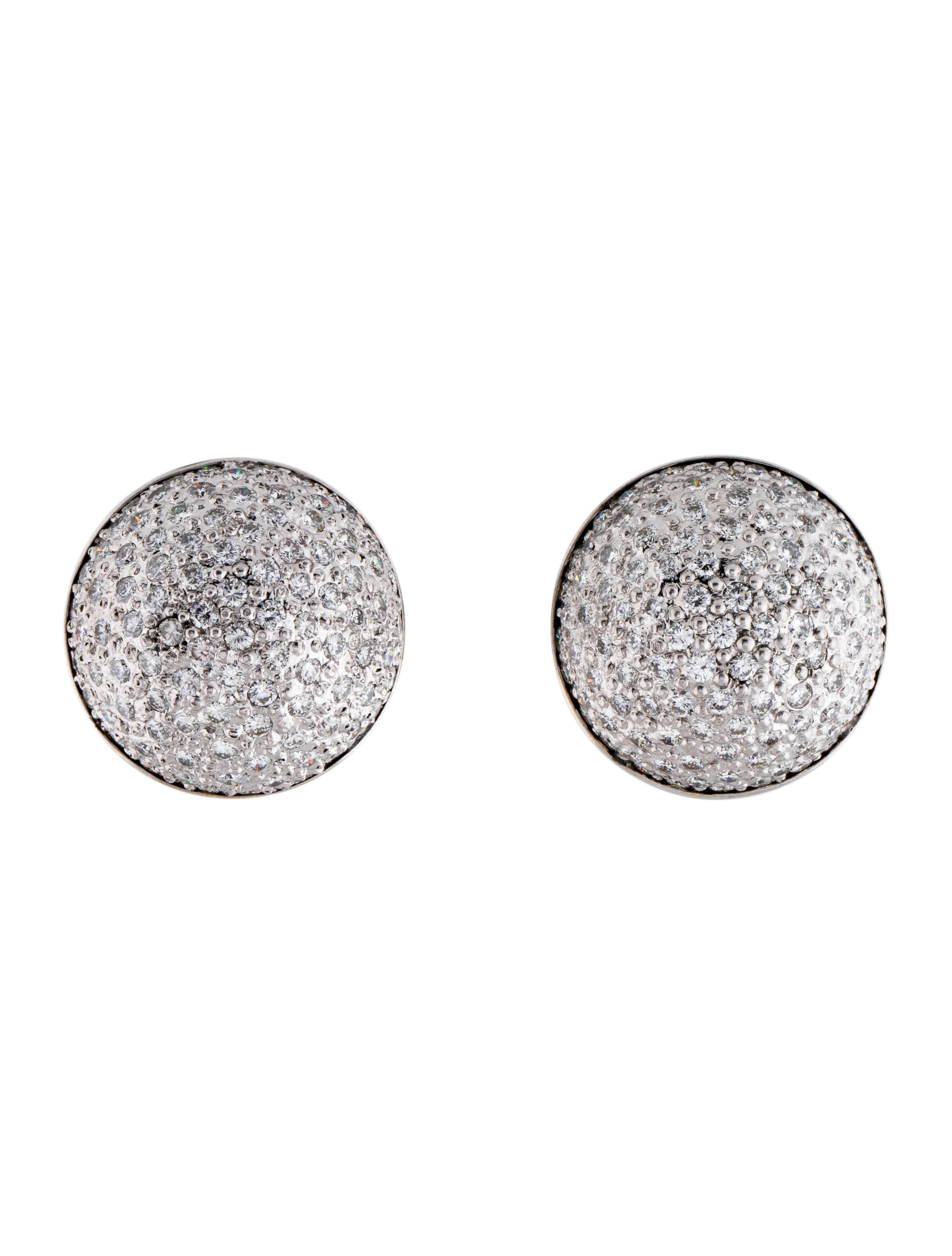 Earrings Platinum 8.51ctw Diamond Dome Earclips