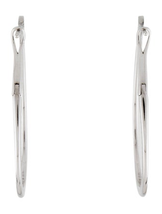 Earrings 14K Diamond Elongated Inside-Out Hoop