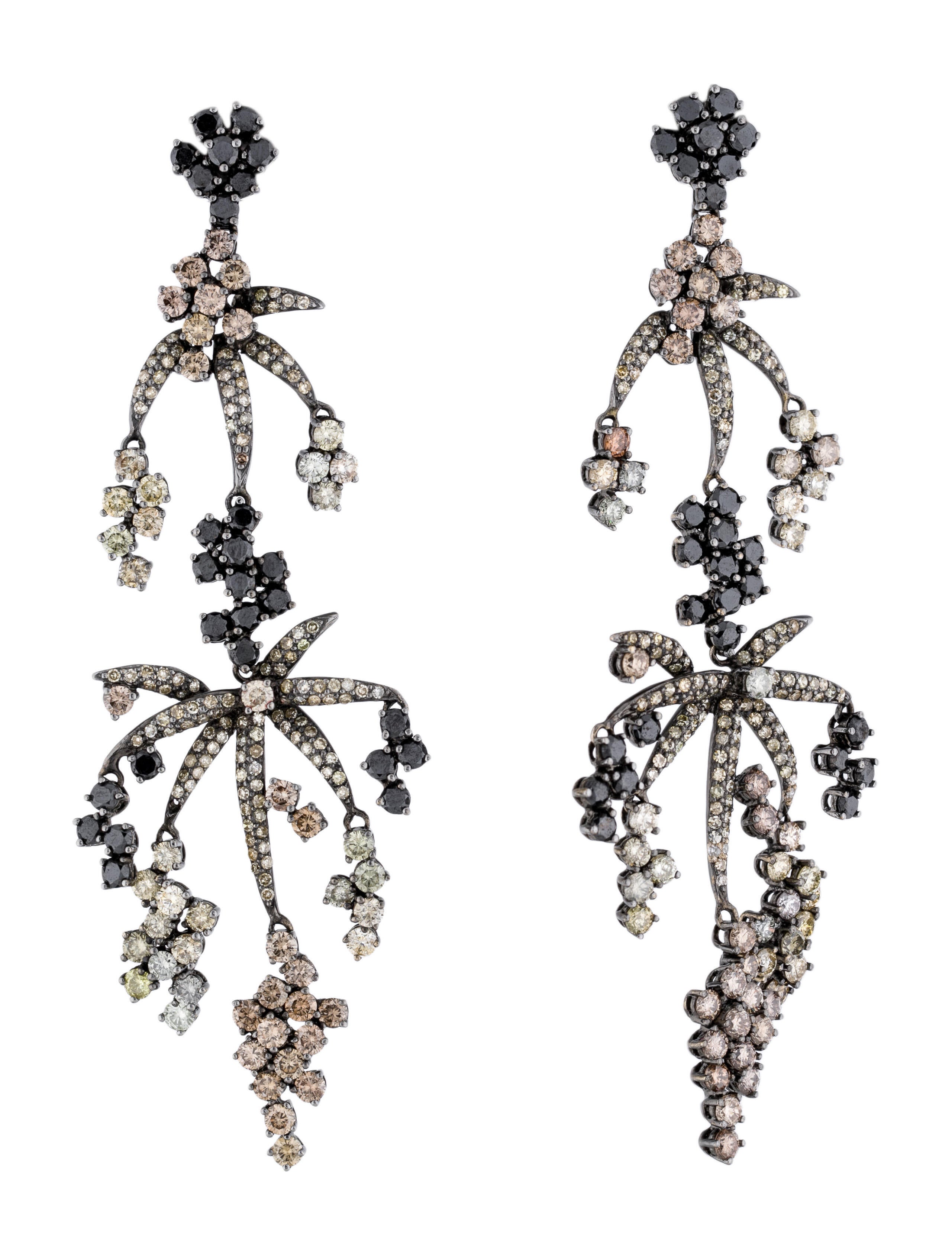 Earrings 18K 12.10ctw Diamond Chandelier