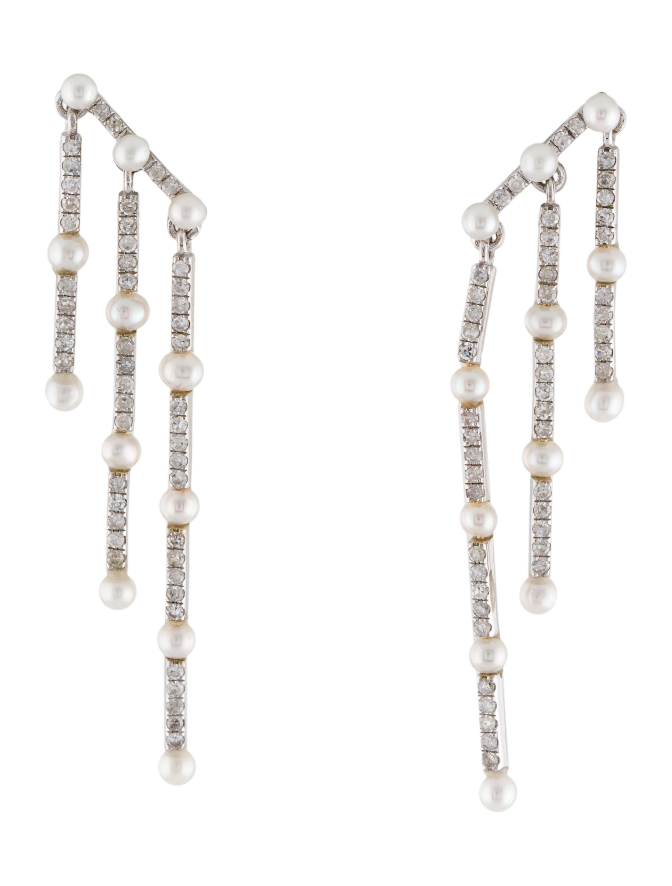 Earrings 14K 3.74ctw Diamond Drop Earrings 14K Rose Gold Drop