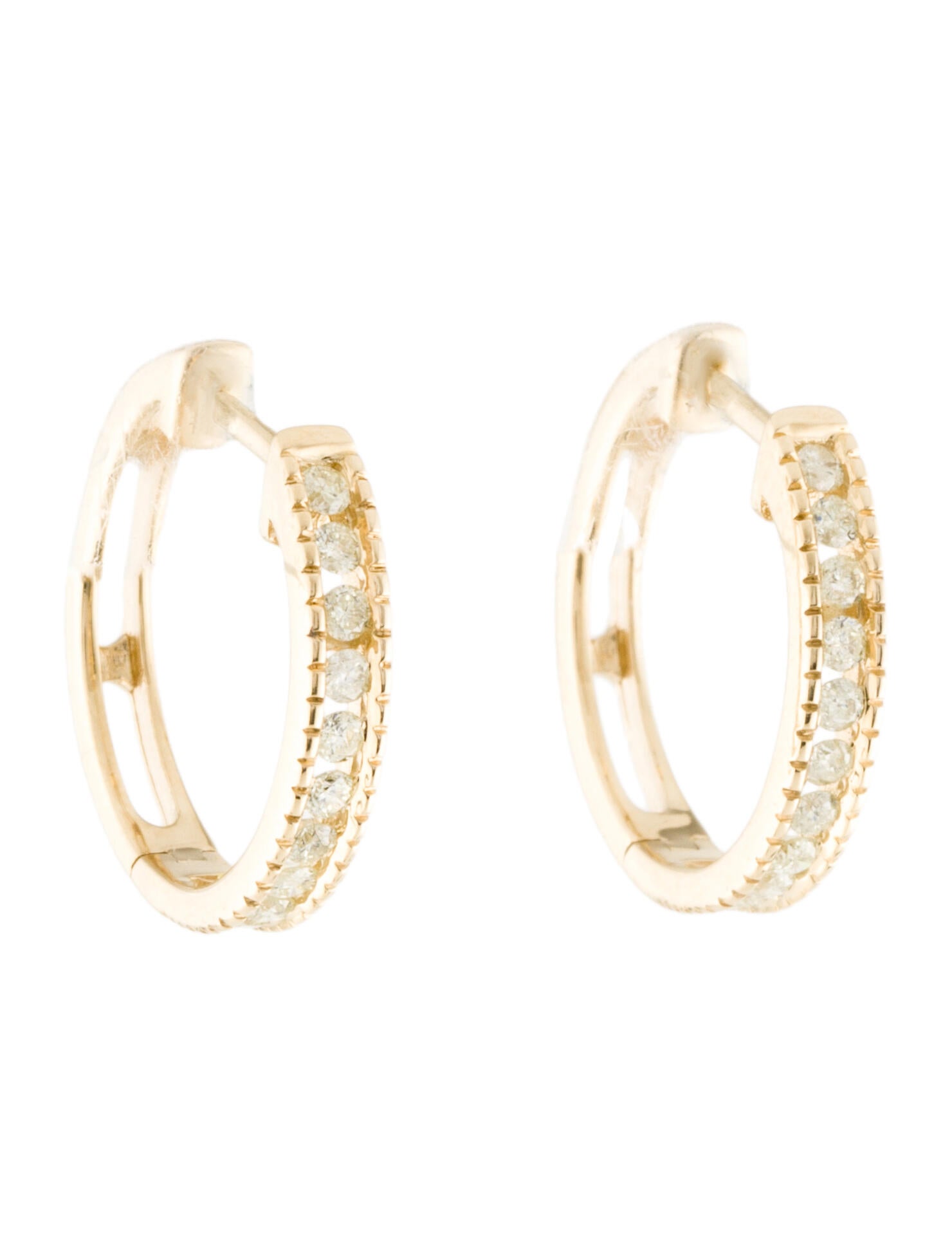 Earrings 14K Diamond Hoop Earrings