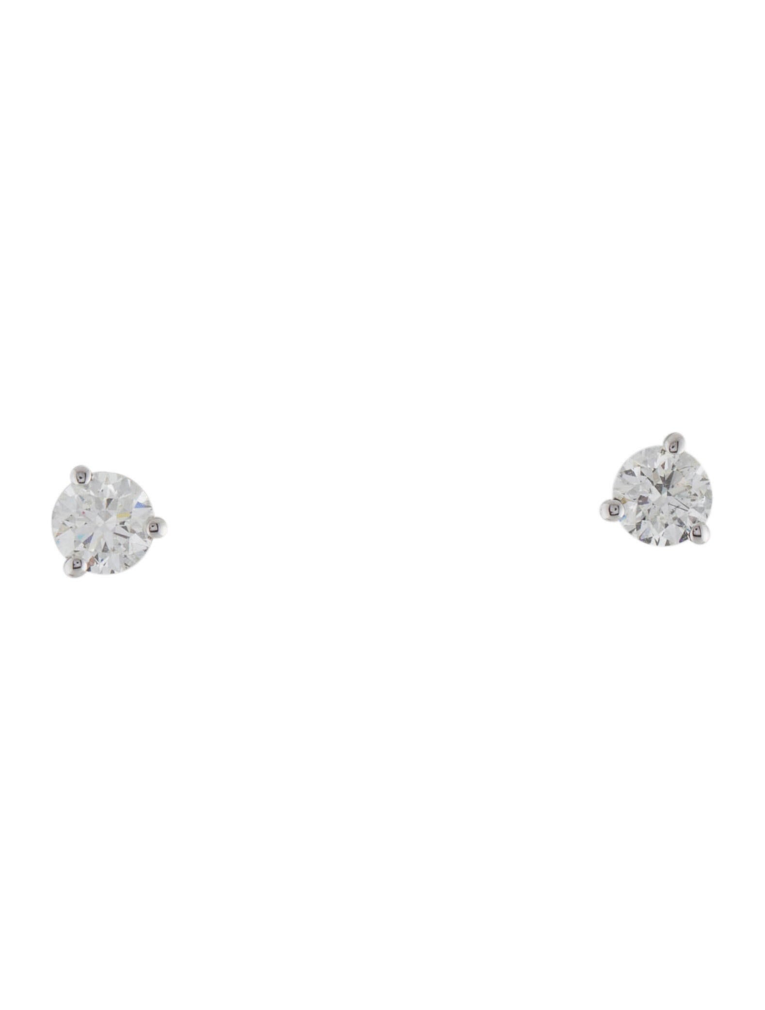 Earrings 14K Diamond Stud RhodiumPlated 14K White Gold Stud