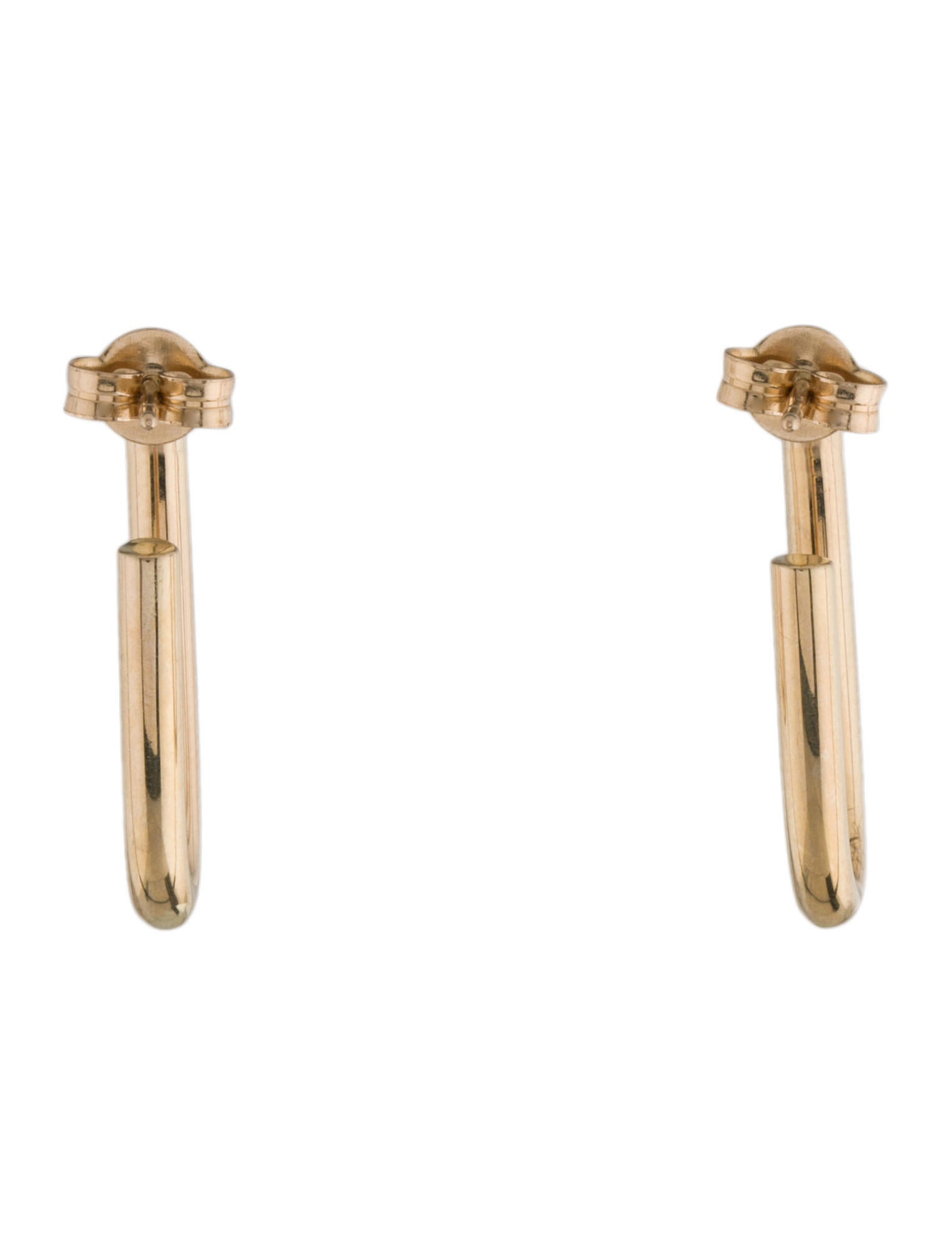 Earrings 14K Oval Tube Drop Earrings