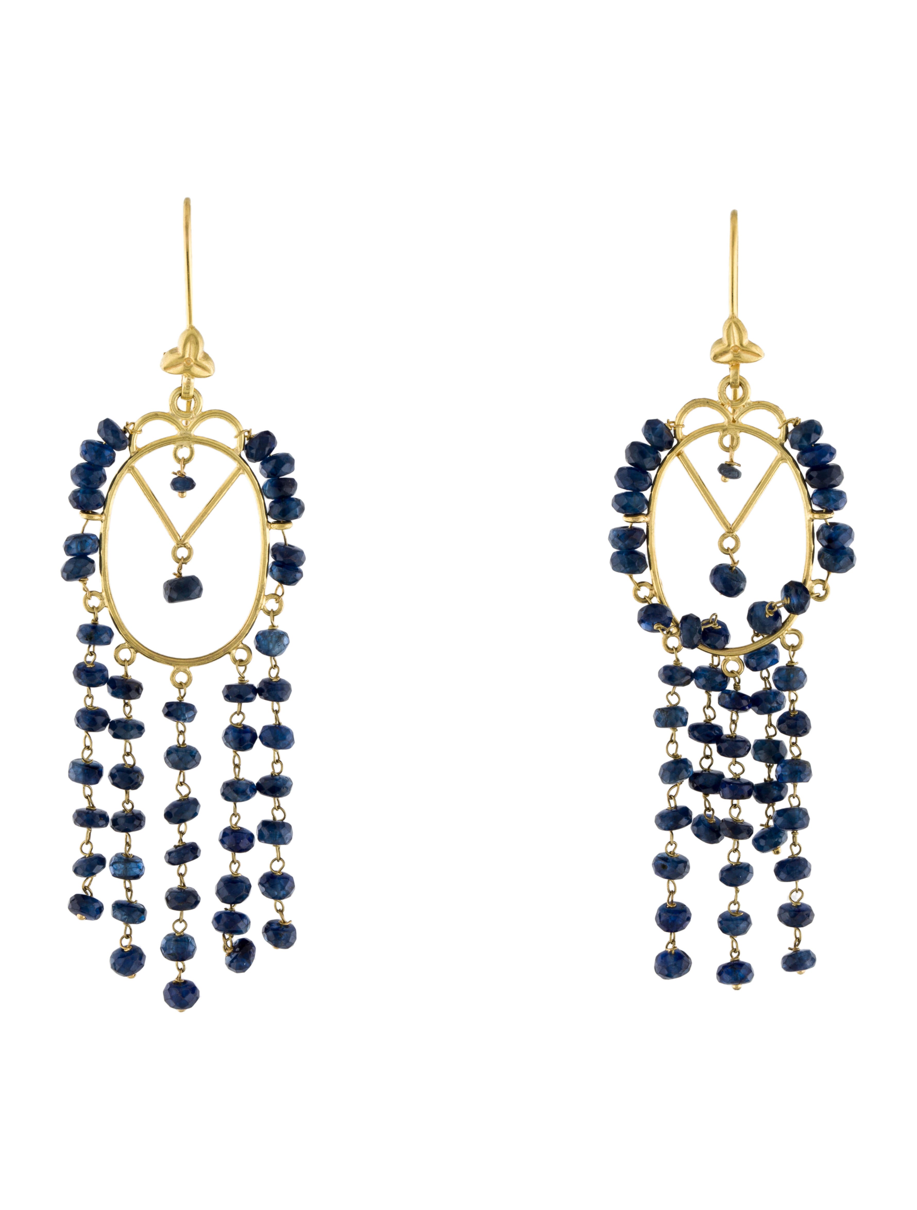 Colette Jewelry MultiGem Chandelier Earrings Gold, 18K Yellow Gold