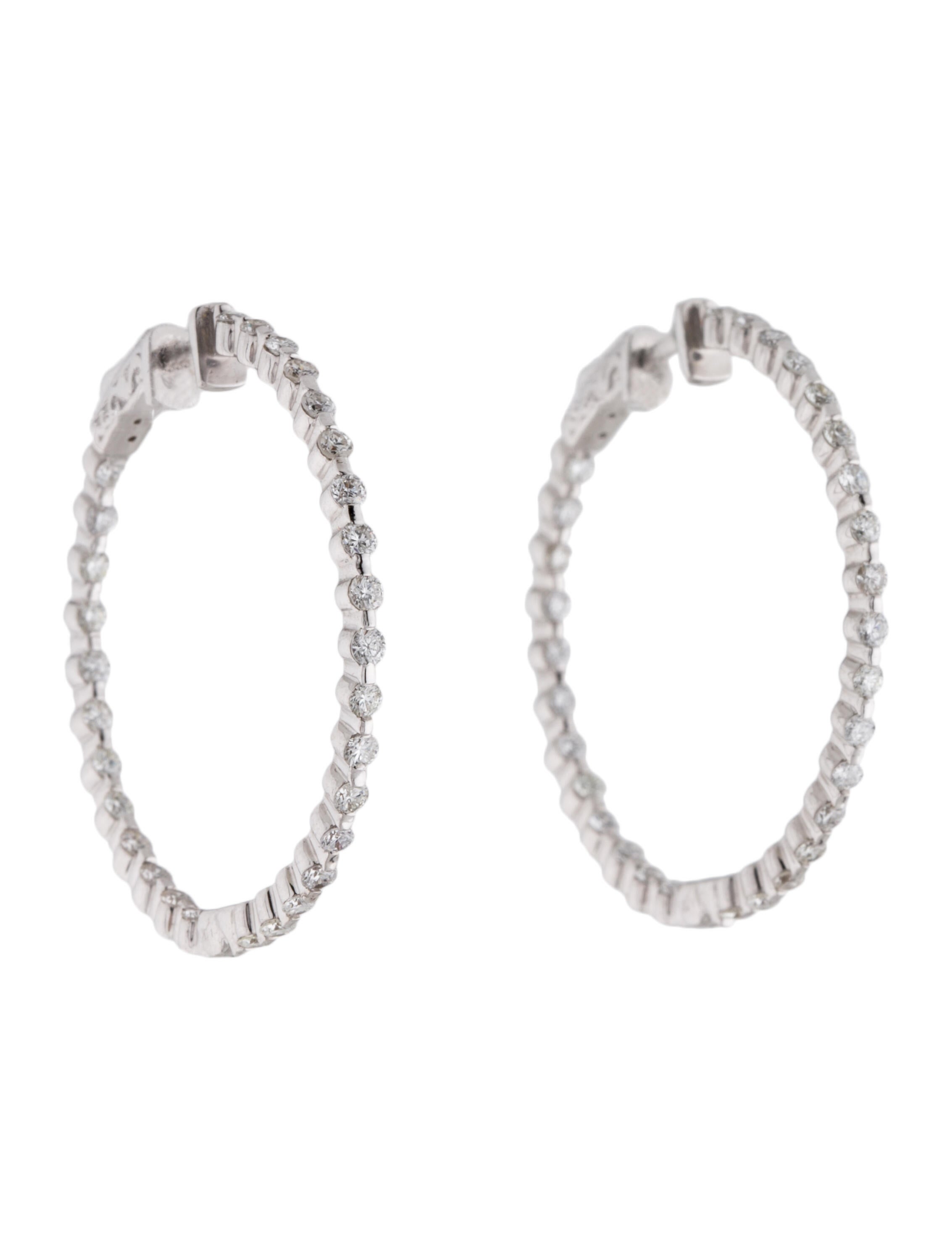 Earrings 14K 1.80ctw Diamond Inside-Out Hoop Earrings