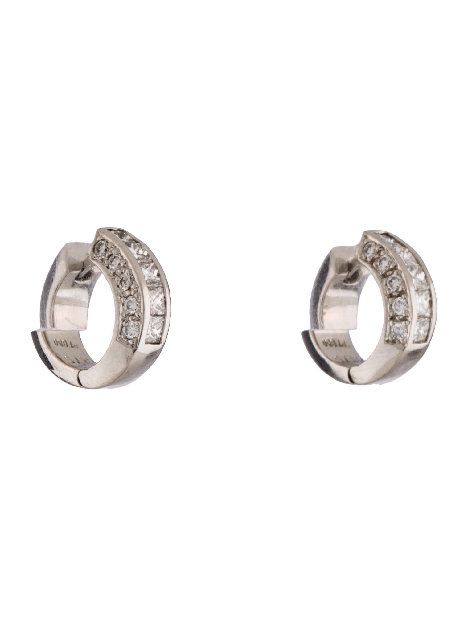 Platinum small hoop earrings Clearance