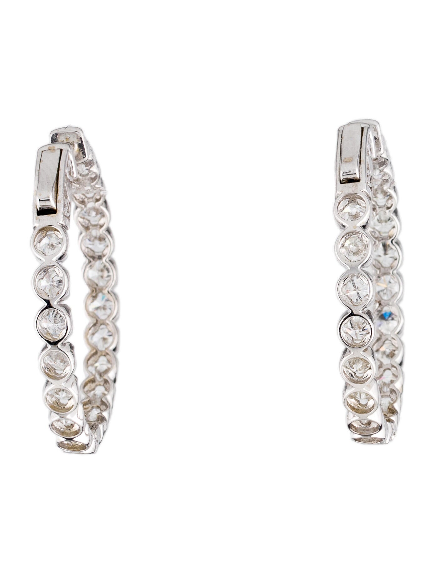 Earrings 14K Diamond Inside-Out Hoop Earrings - Rhodium-Plated 14K ...