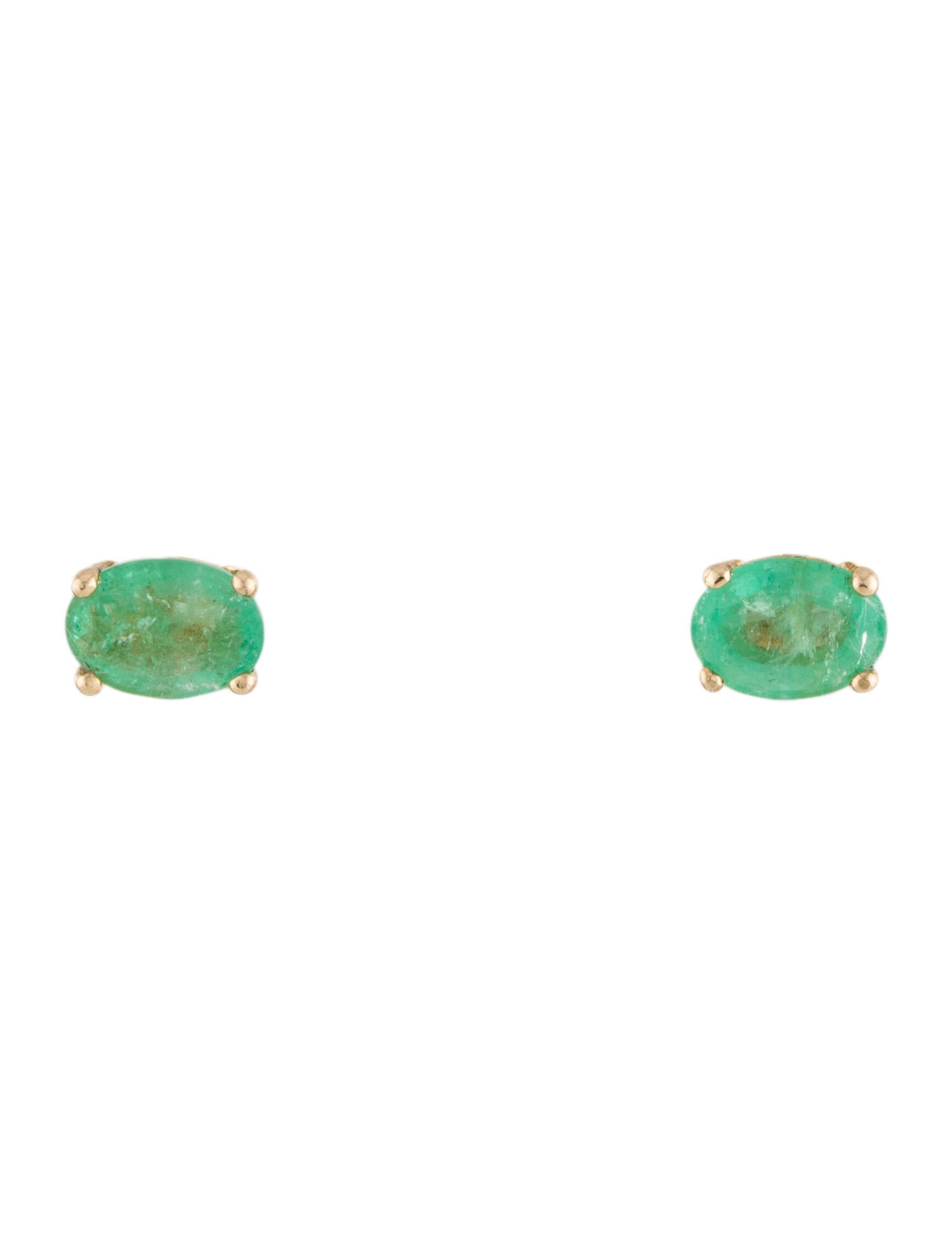 Earrings 14K Emerald Stud Earrings