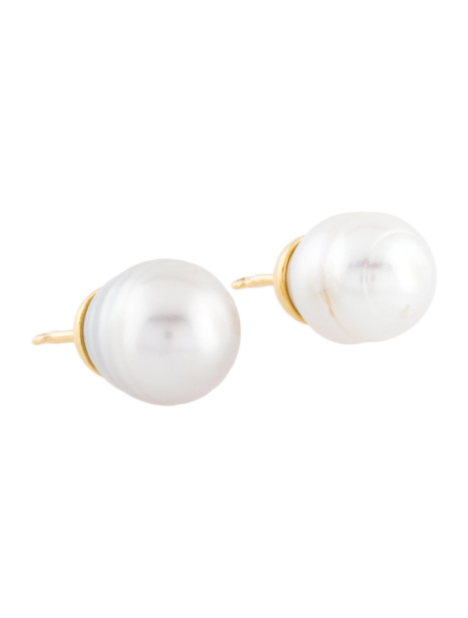 Earrings 18K Pearl Earrings Enhancers 18K Yellow Gold Earring