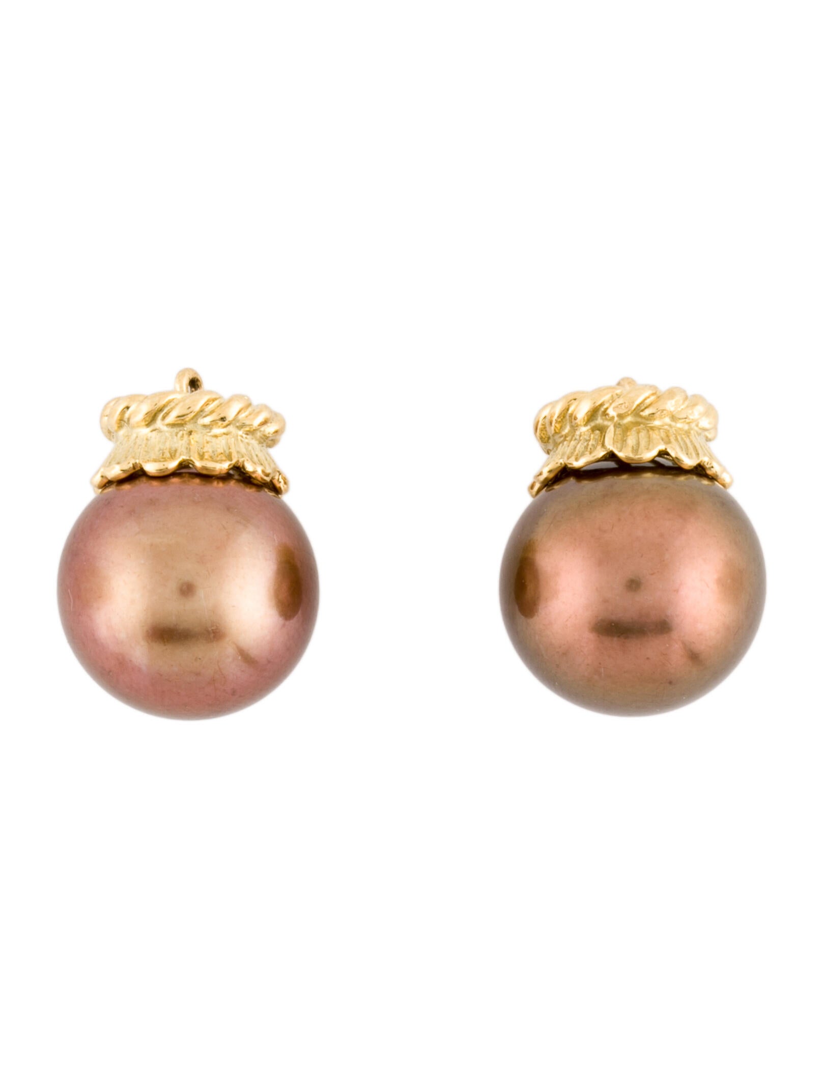 Earrings 18K Pearl Earring Enchancers 18K Yellow Gold Earring