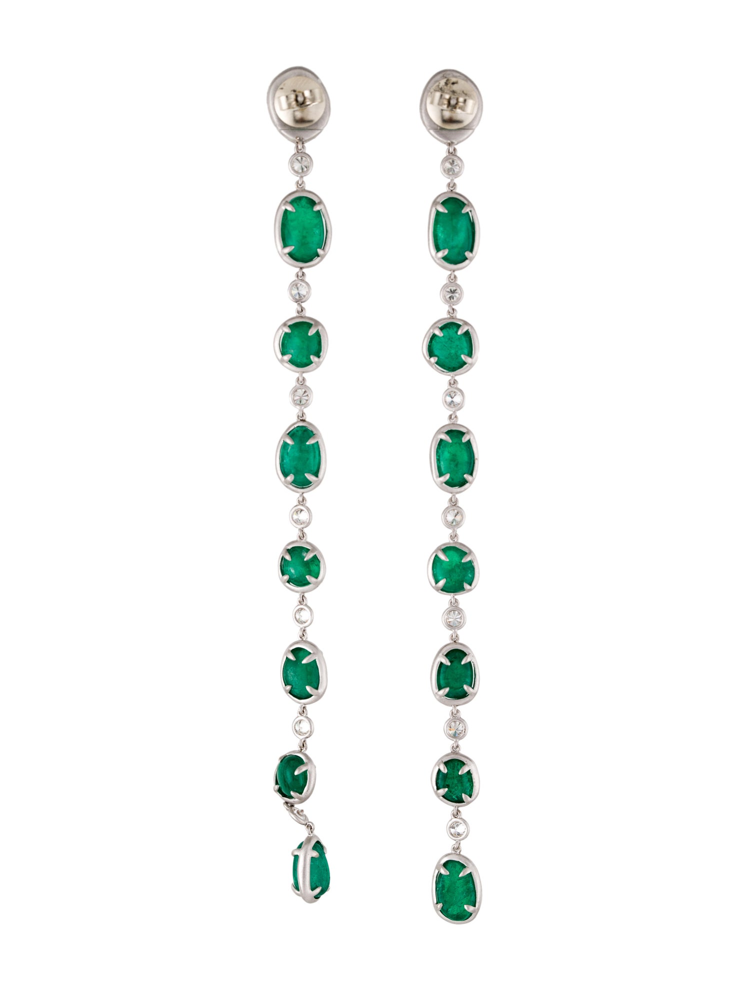 Emerald and Diamond Drop Earrings main image 0