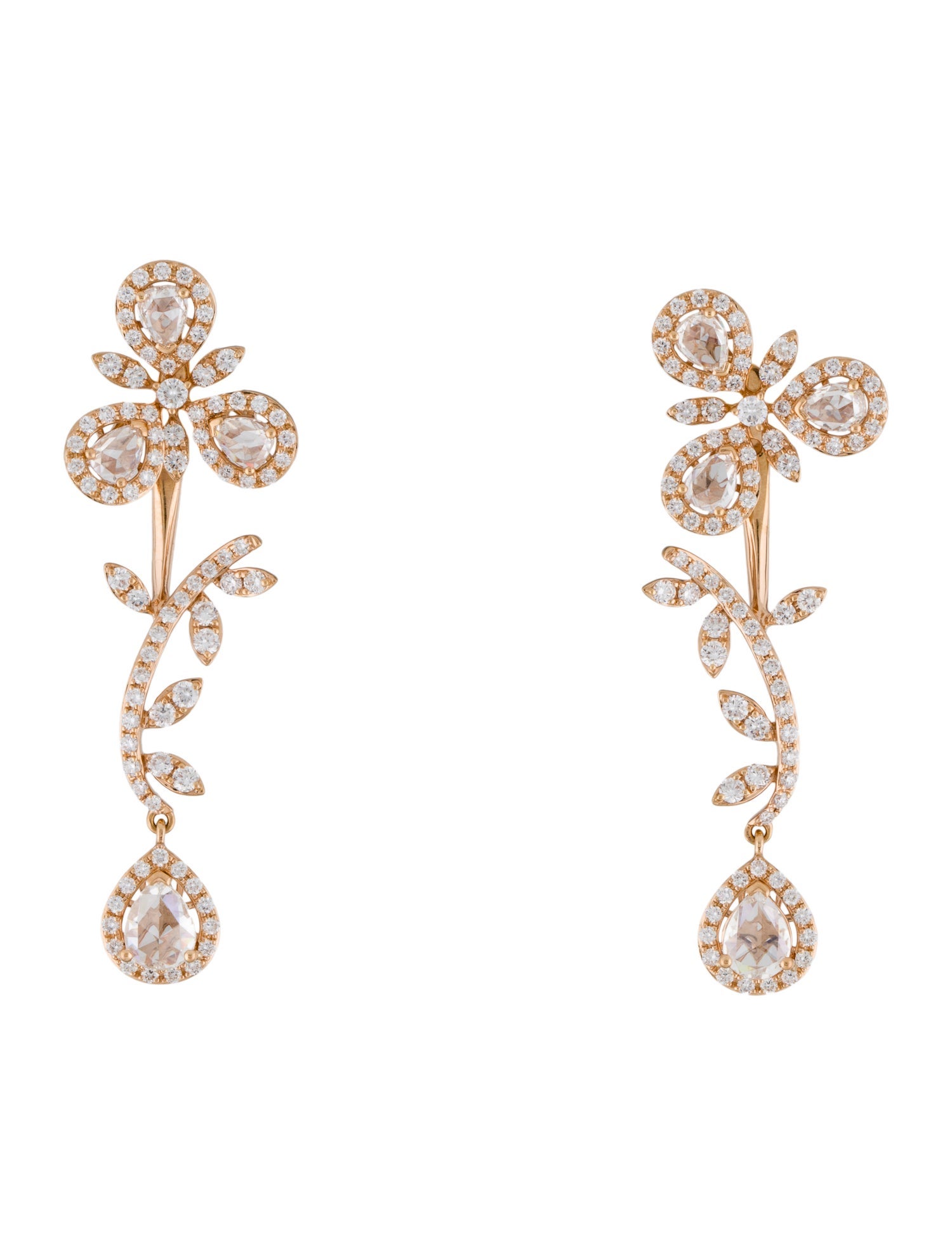 Earrings 18K 3.29ctw Diamond Stud Earrings W/ Diamond Earring Enhancers