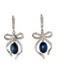 Earrings 18K Sapphire & Diamond Ribbon Drop Earrings