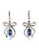 Earrings 18K Sapphire & Diamond Ribbon Drop Earrings