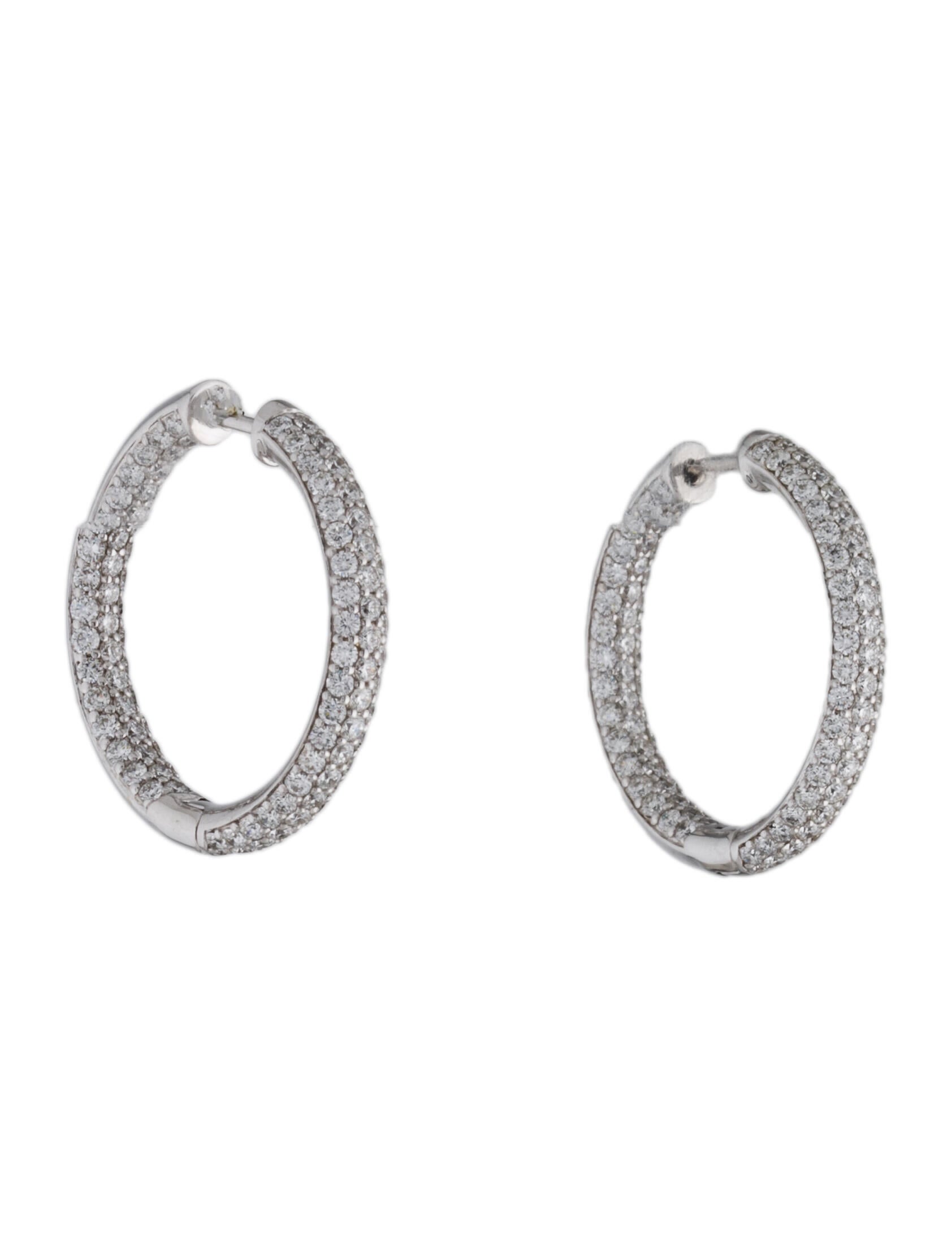 Earrings 14K 2.14ctw Lab-Grown Diamond Inside Out Earrings - Rhodium ...