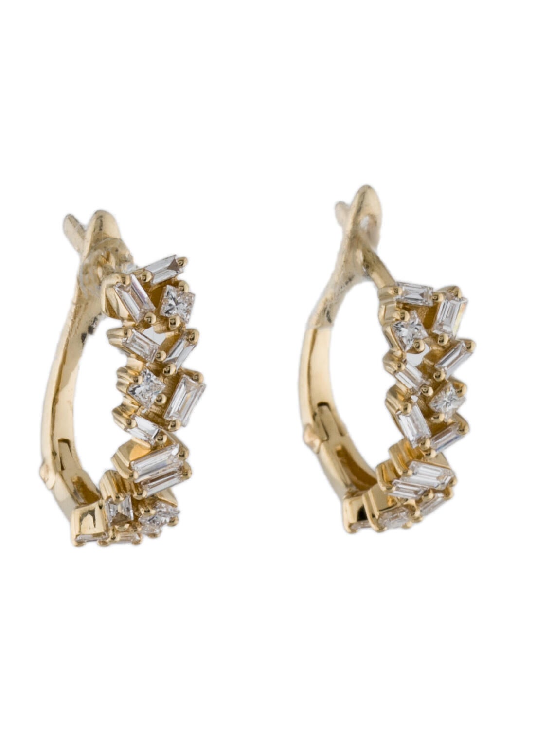 Earrings 14K Diamond Hoop Earrings