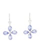 Earrings 14K Tanzanite & Diamond Flower Drop Earrings