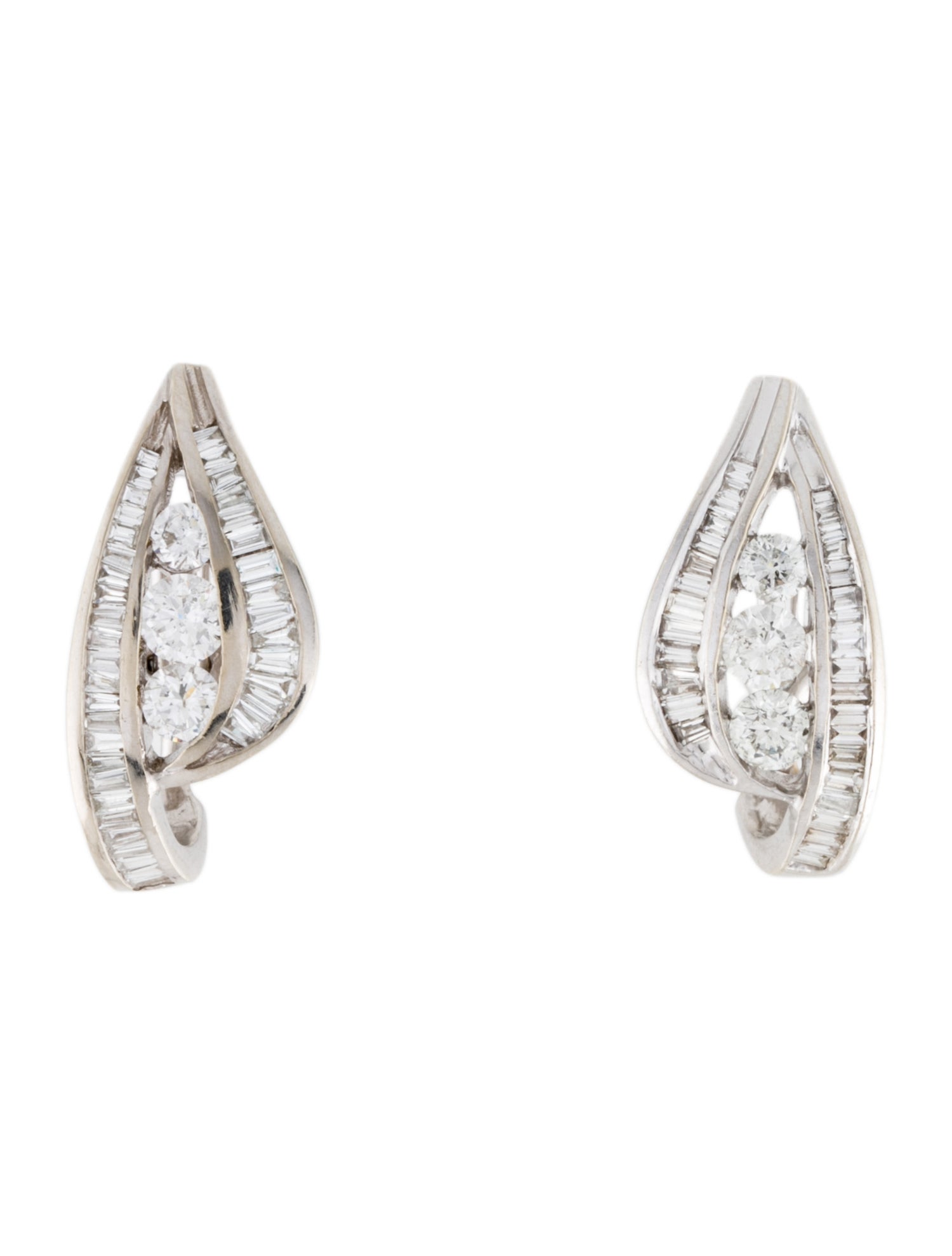 Earrings 14K Diamond Drop Earclip Earrings