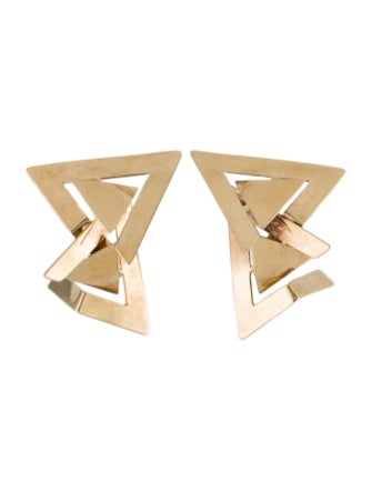 Earrings Joan Michlin 14K Triangle Abstract Drop Earrings