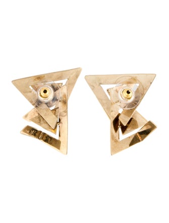 Earrings Joan Michlin 14K Triangle Abstract Drop Earrings