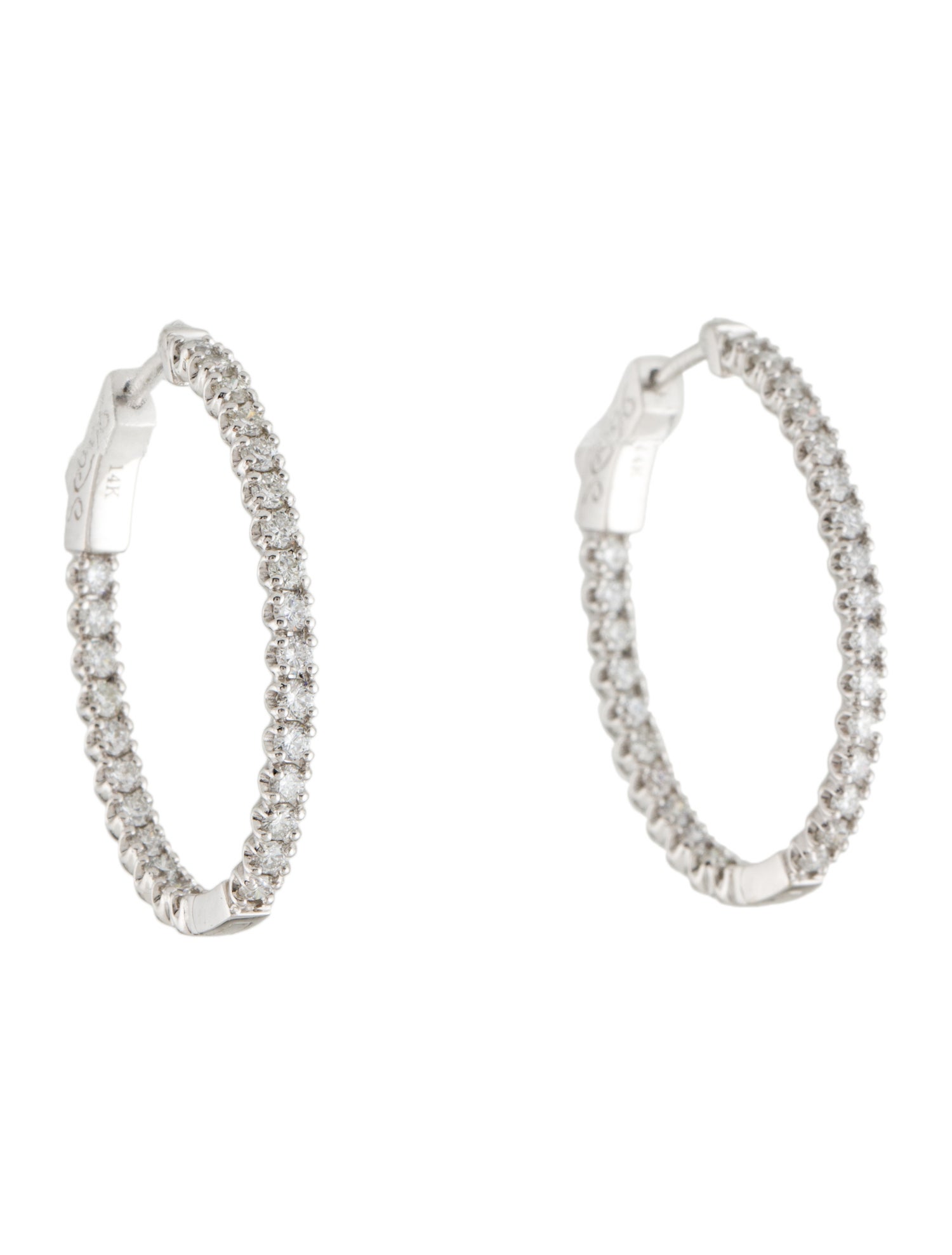 Earrings 14K 1.45ctw Diamond Inside-Out Hoop Earrings