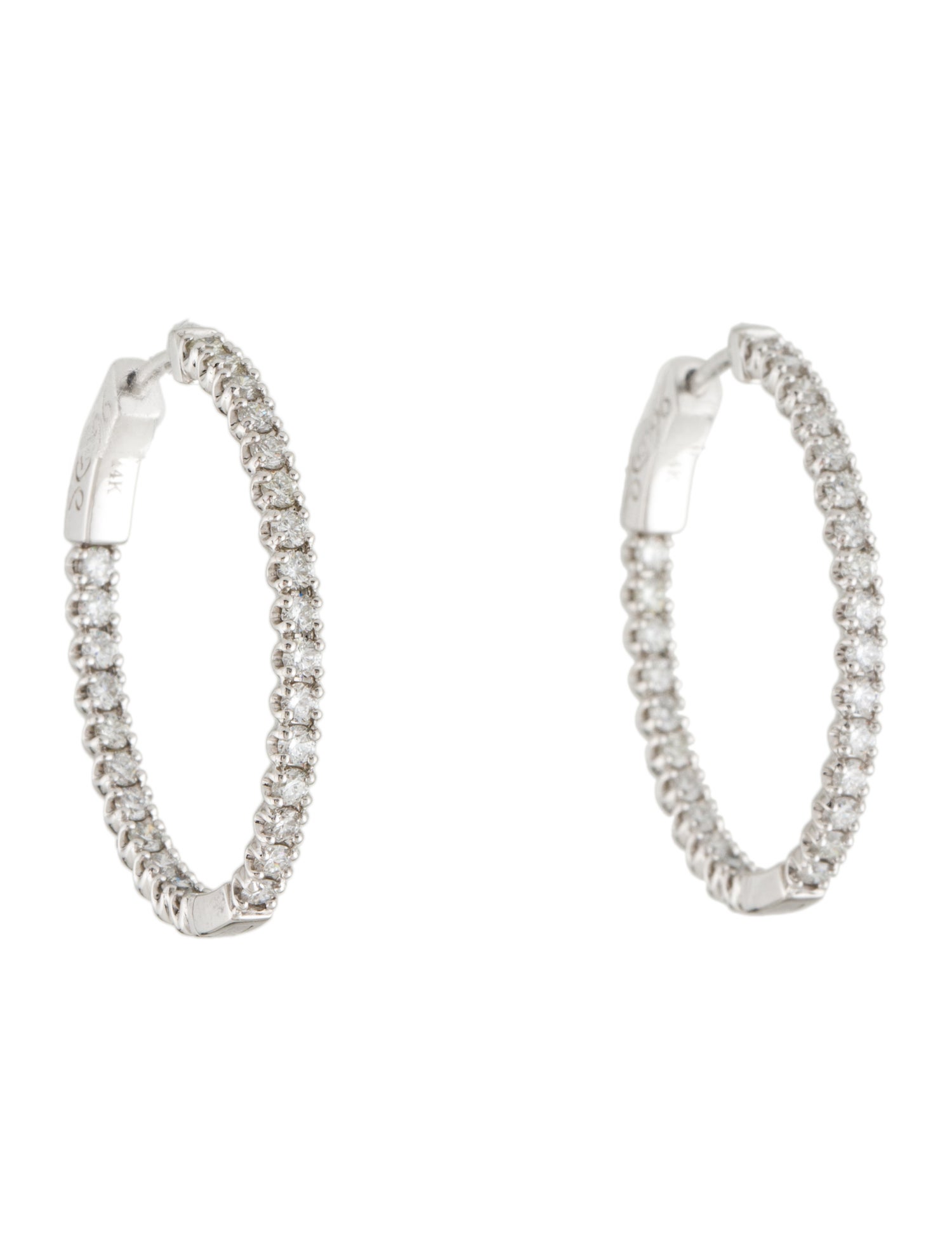 Earrings 14K 1.45ctw Diamond Inside-Out Hoop Earrings