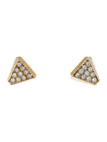 Diamond Triangle Clip-On Earrings