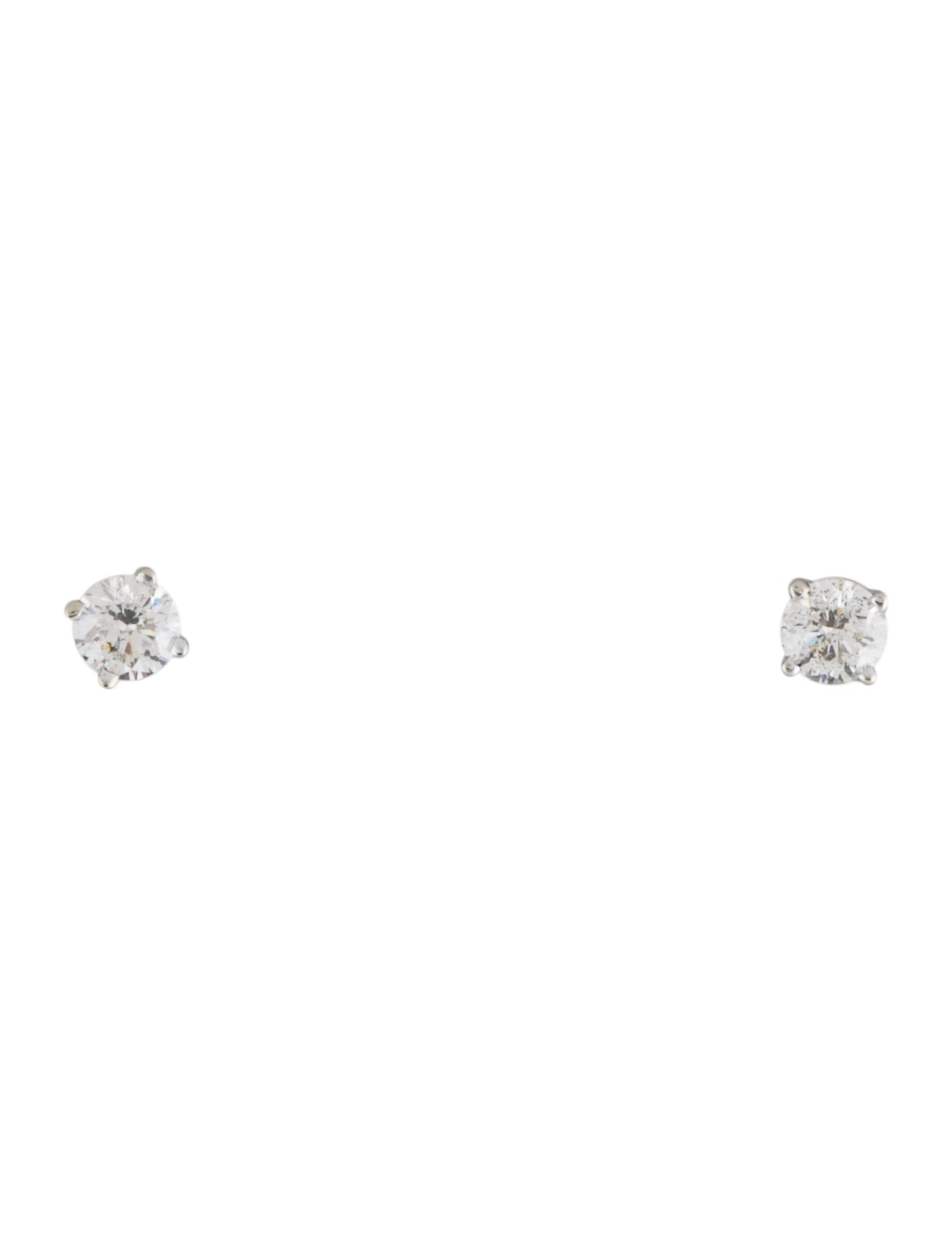 Earrings 14K Diamond Stud Earrings 14K White Gold Stud, Earrings