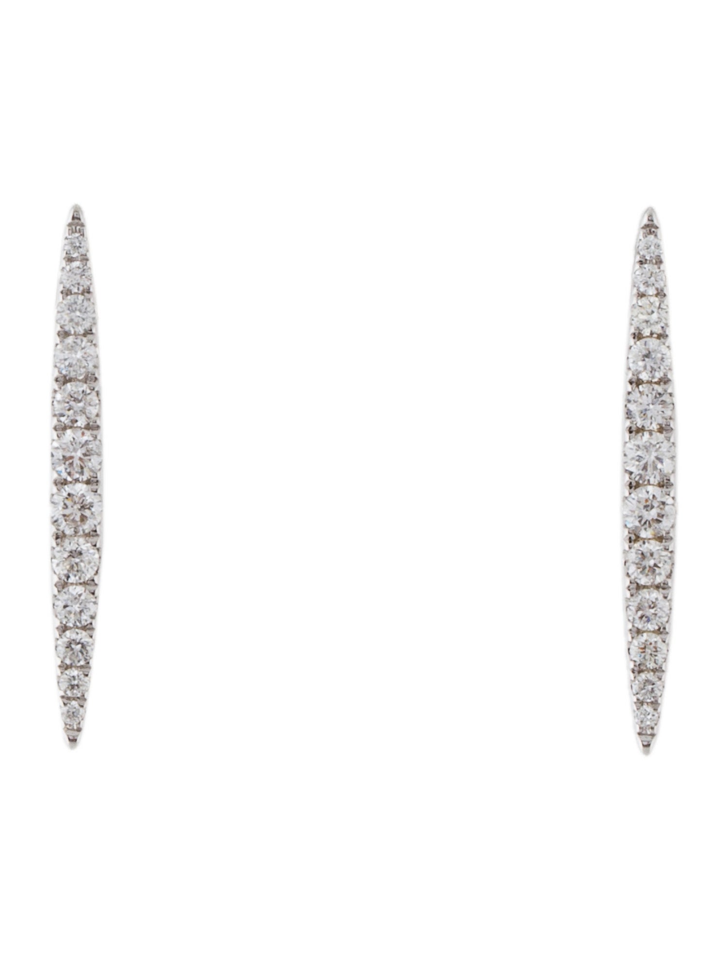 Earrings 14K Diamond Stud Earrings RhodiumPlated 14K White Gold Stud