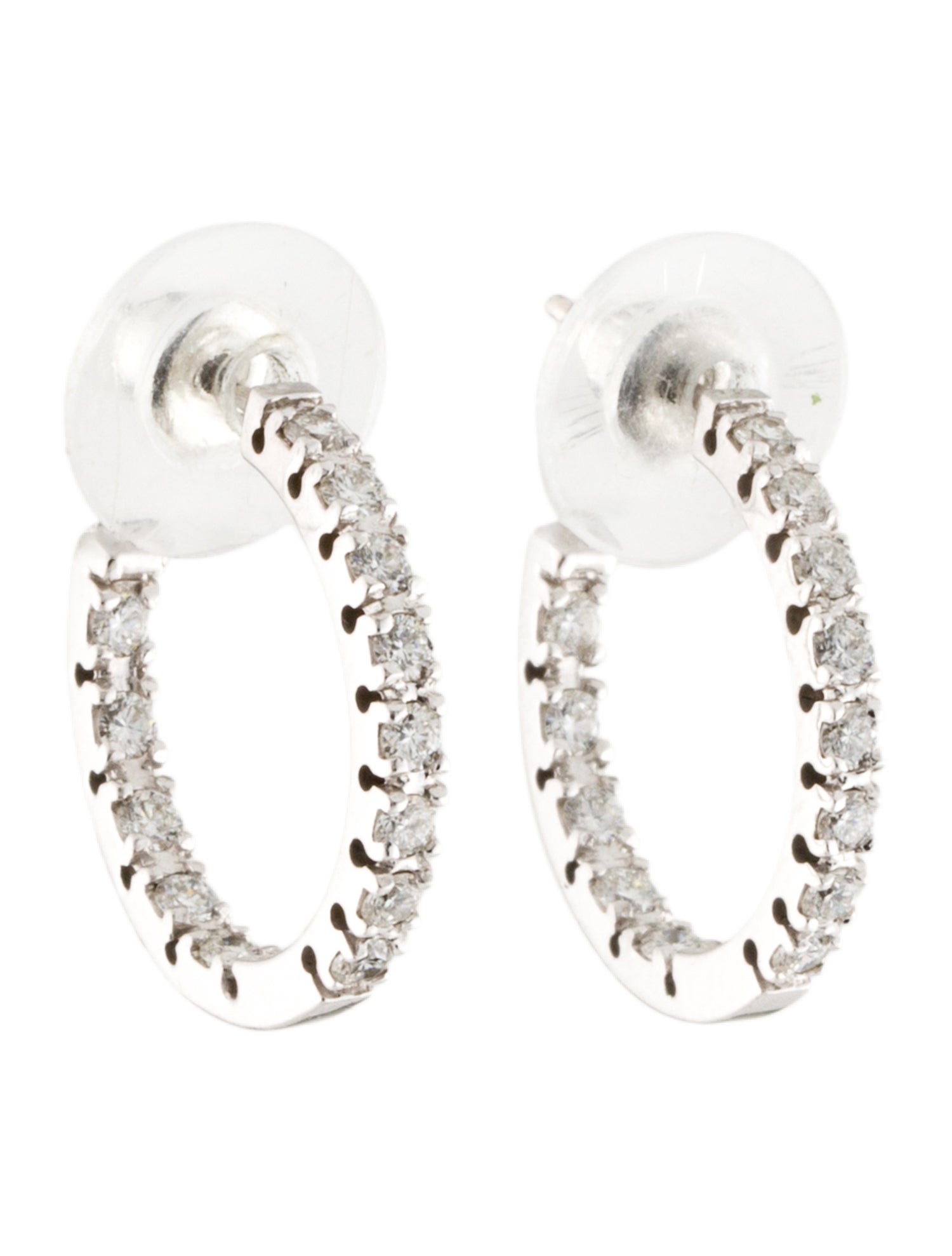 Earrings 14K Diamond Inside Out Hoop Earrings - Rhodium-Plated 14K ...