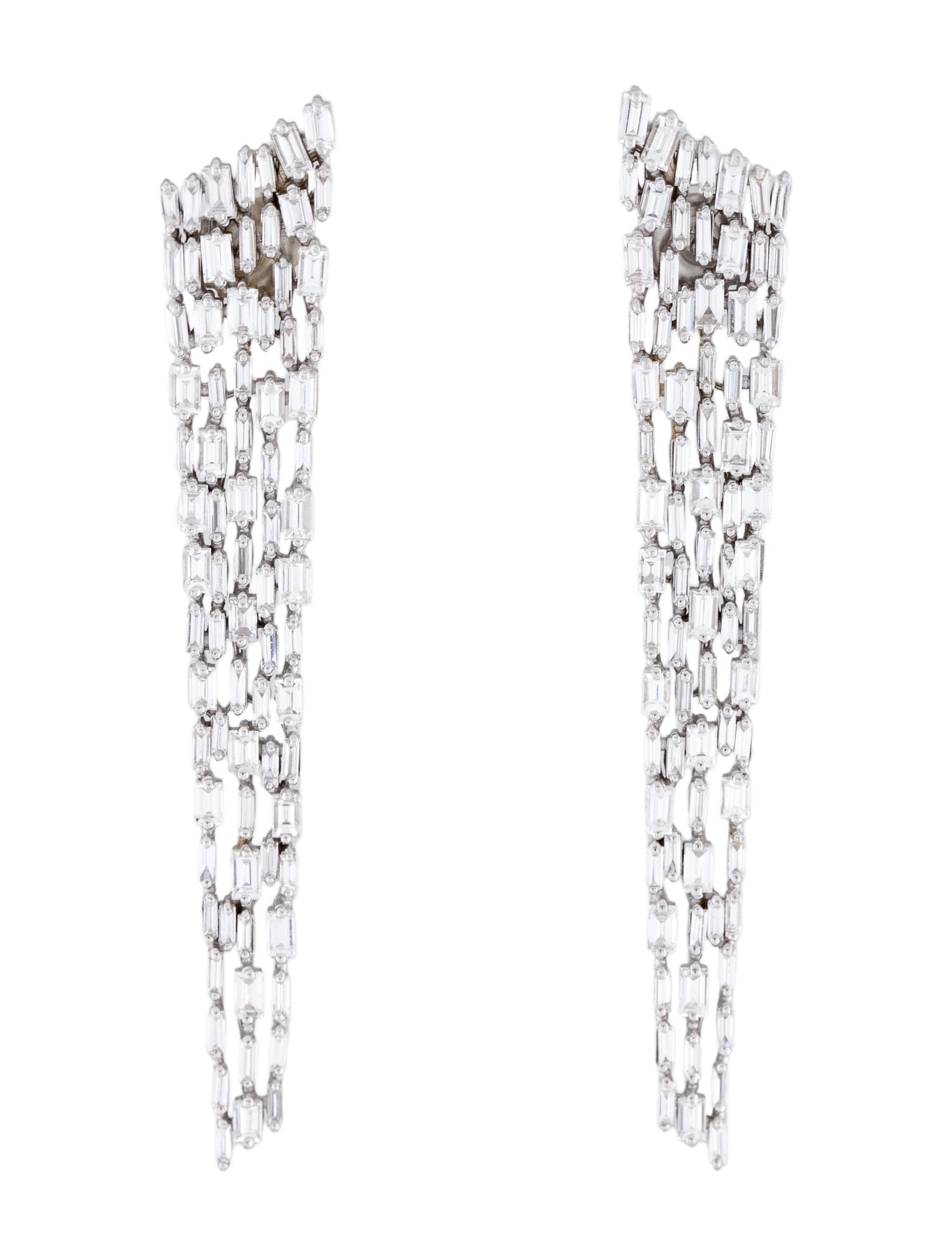 Suzanne Kalan 18K Diamond Icicle Drop Earrings