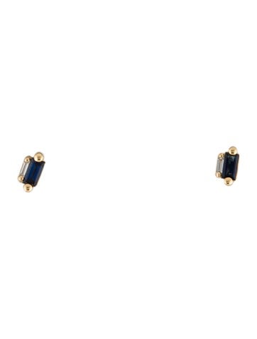 Suzanne Kalan Stud 18K Sapphire & Diamond Earrings