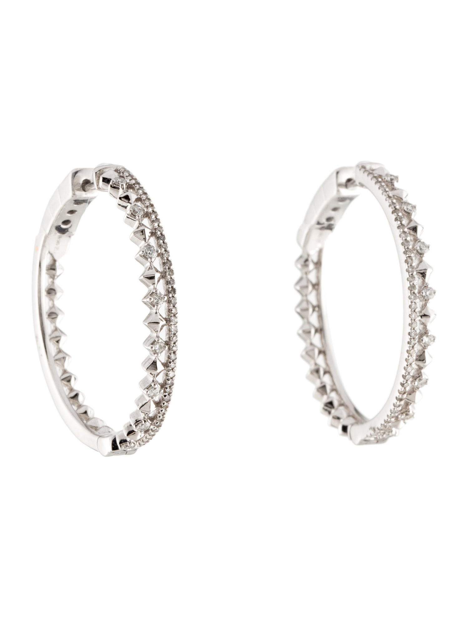 Earrings 14K 2.00ctw Lab-Grown Diamond Inside-Out Hoop Earrings ...