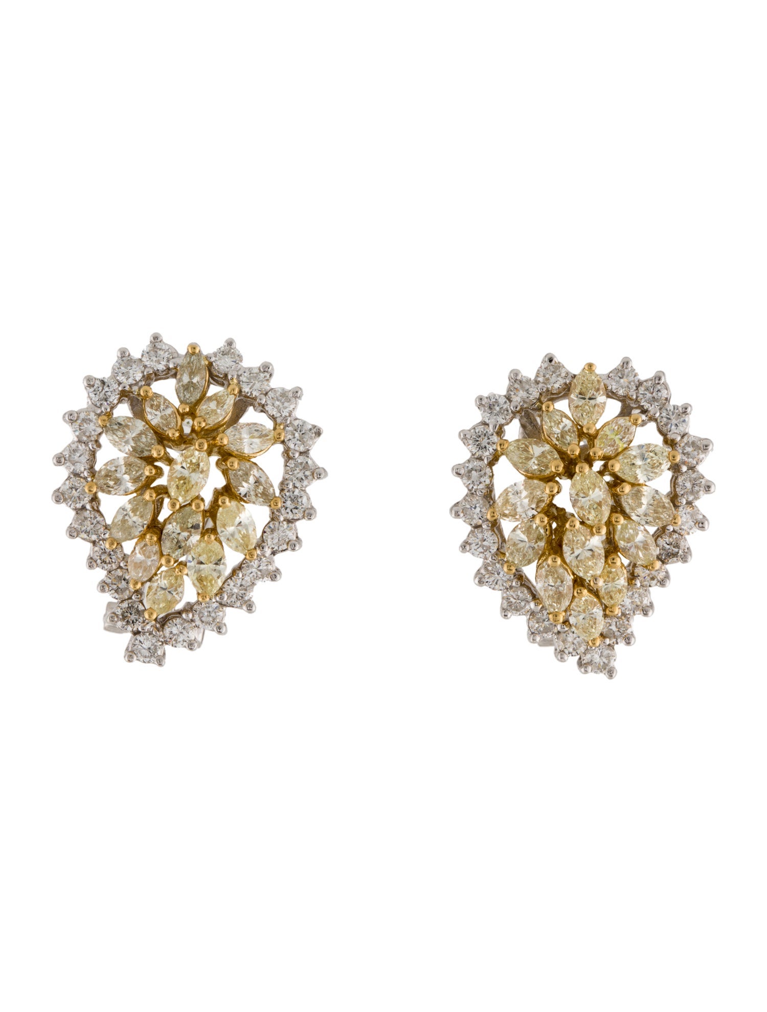 Earrings 18K Diamond Stud Earrings 18K Yellow Gold Stud, Earrings