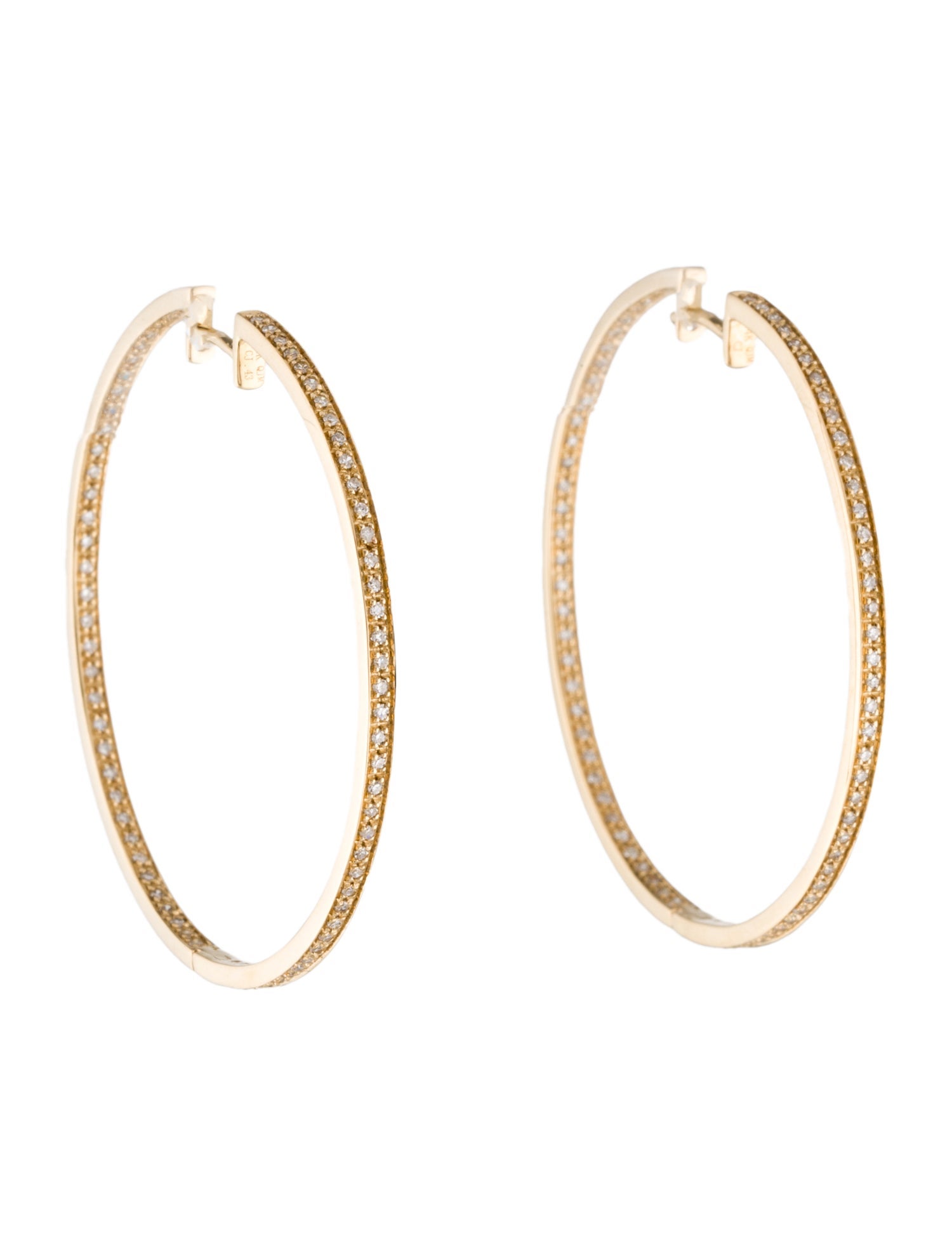 Earrings 14K Diamond Inside-Out Medium Hoop Earrings