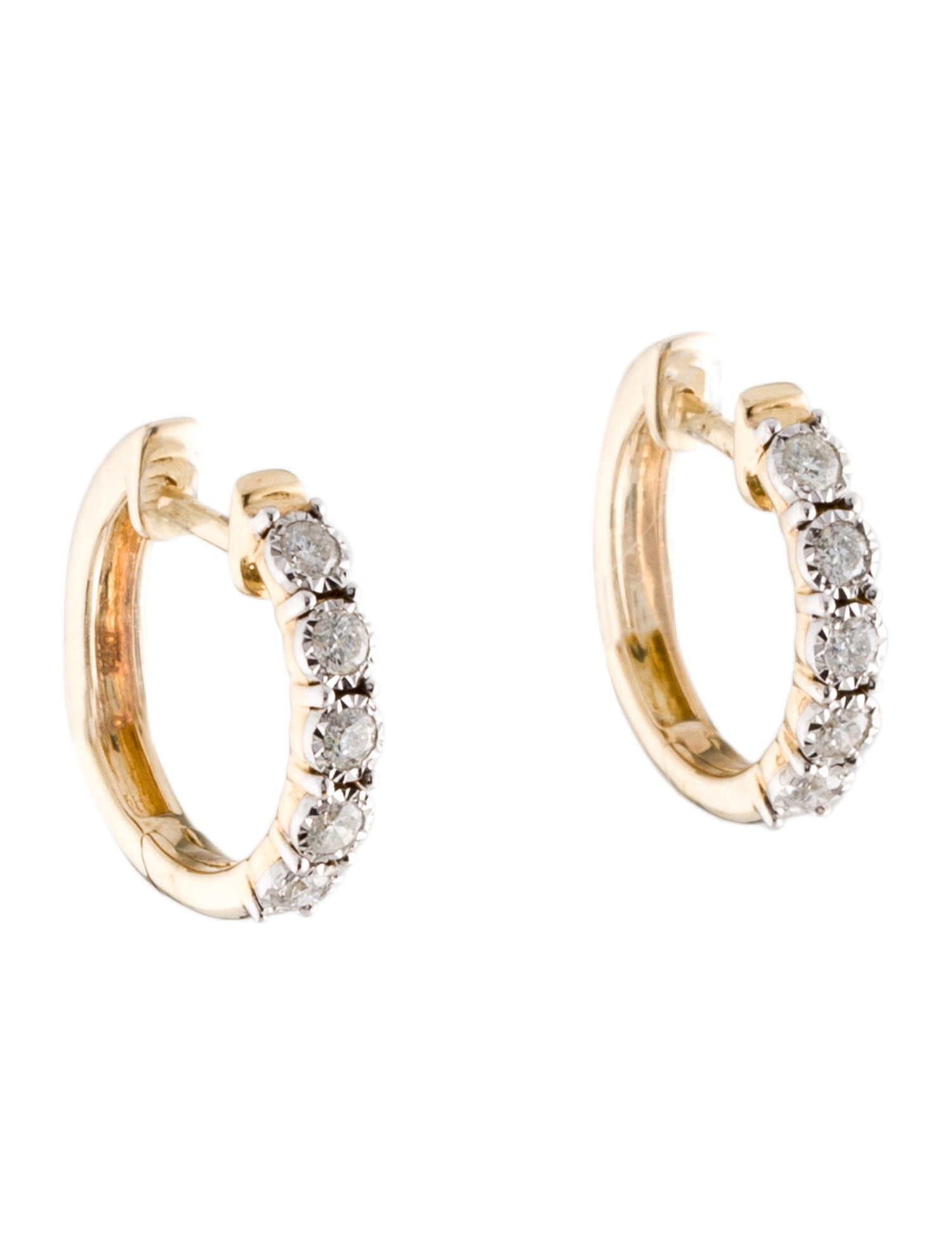 Earrings 14K Diamond Huggie Earrings