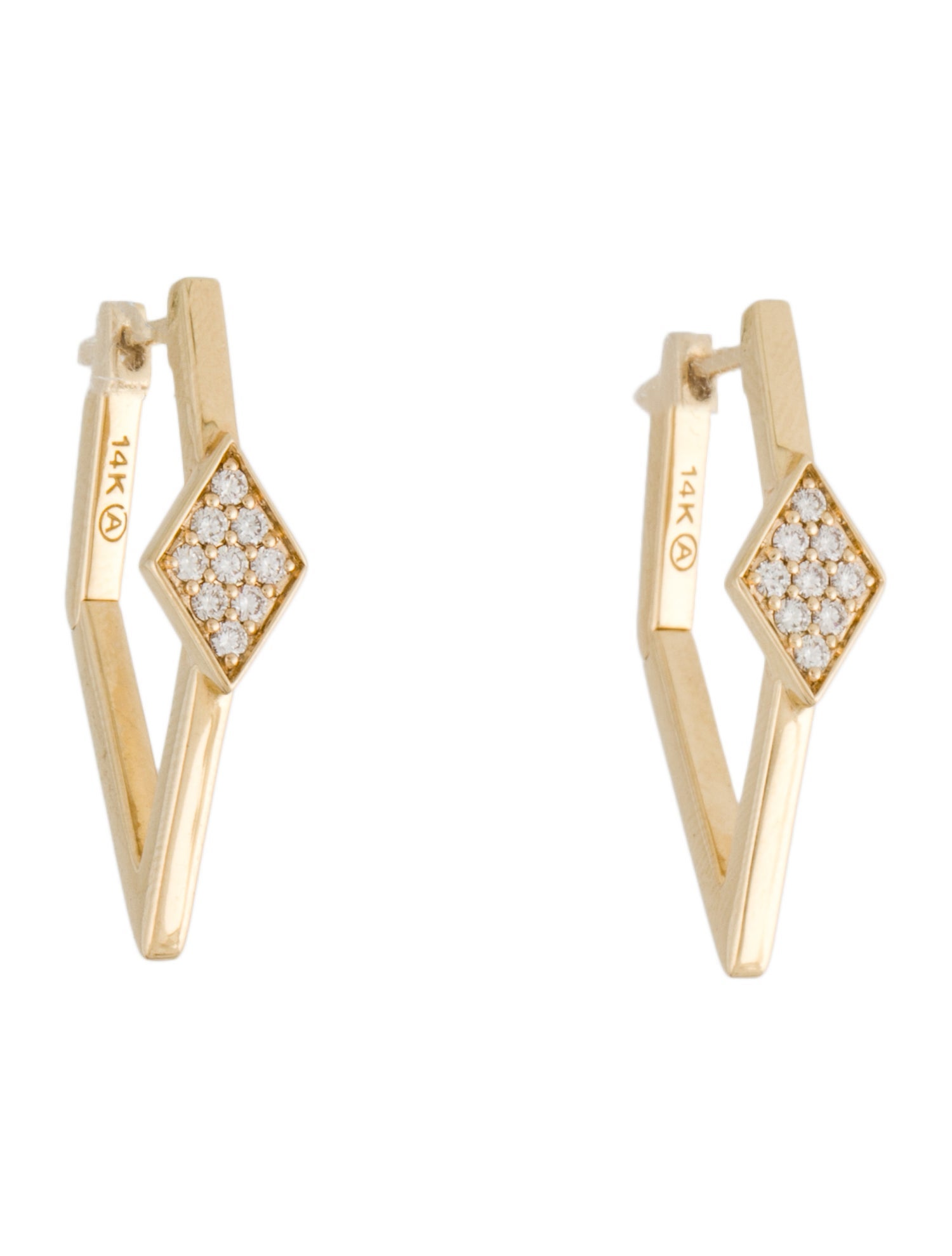 Earrings Oro Alexander 14K Diamond Hoop Earrings