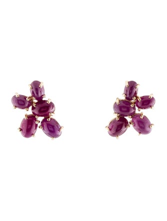 Earrings 14K Ruby Drop Stud Earrings