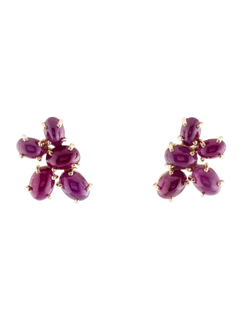 Earrings 14K Ruby Drop Stud Earrings