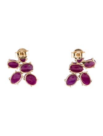 Earrings 14K Ruby Drop Stud Earrings