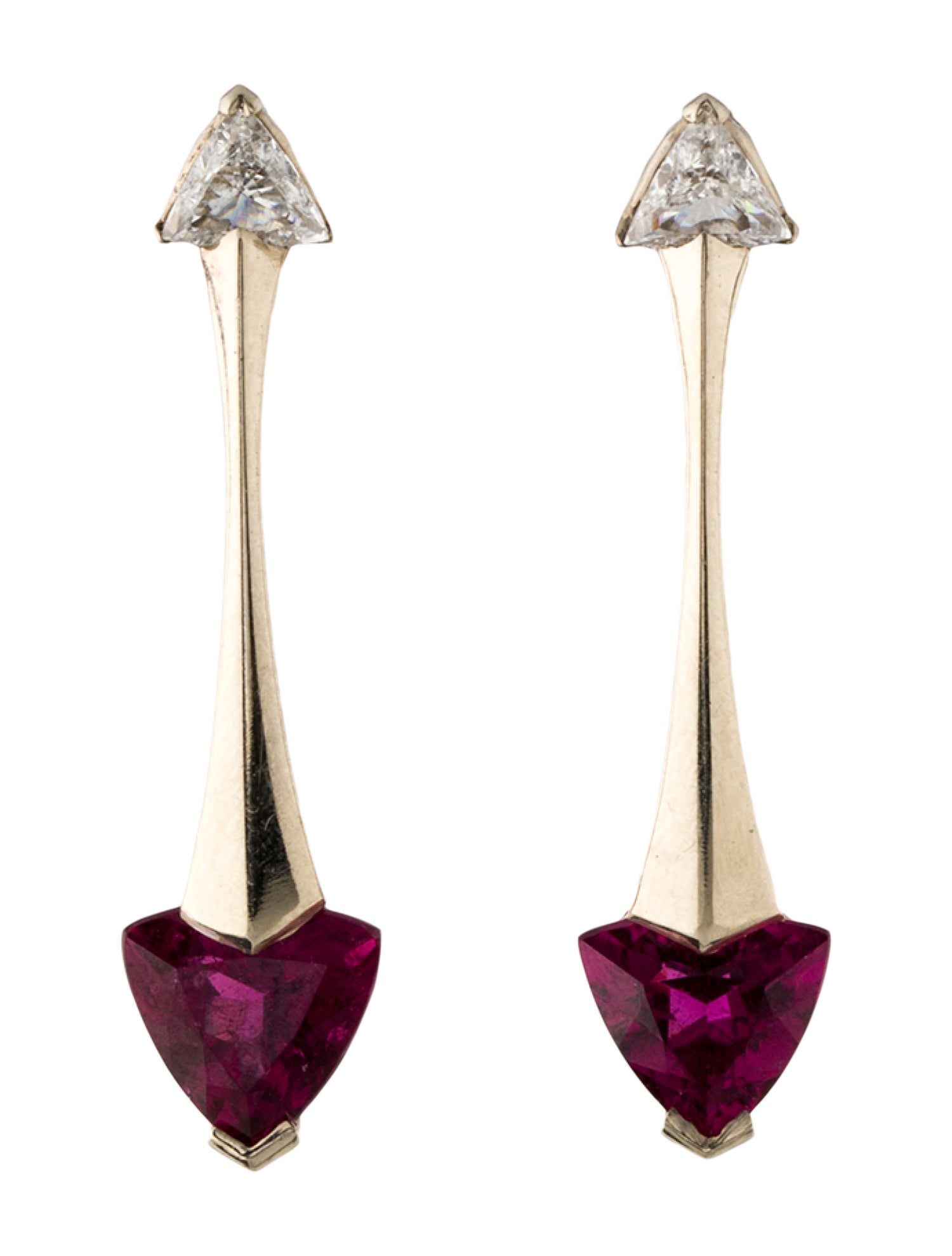 Earrings 14K Tourmaline & Diamond Drop