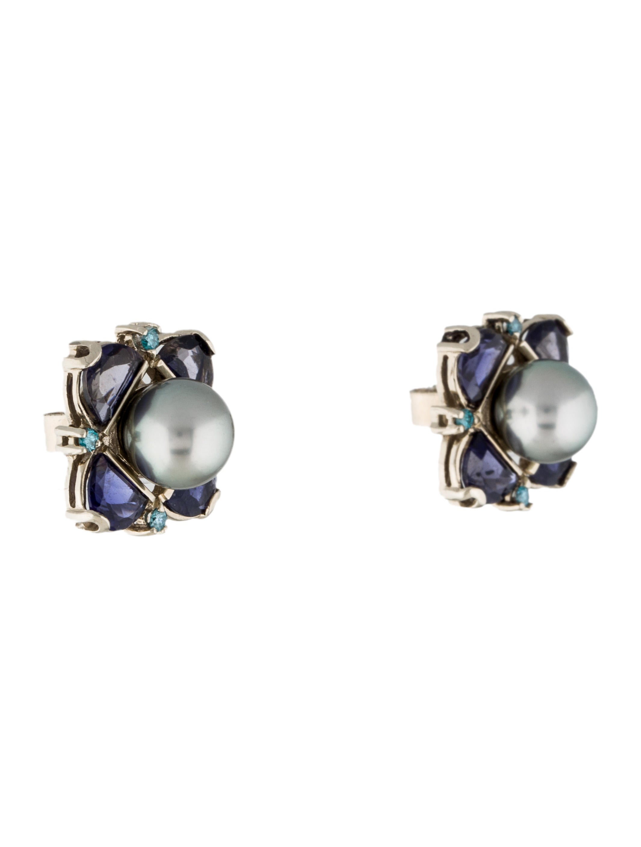iolite stud earrings