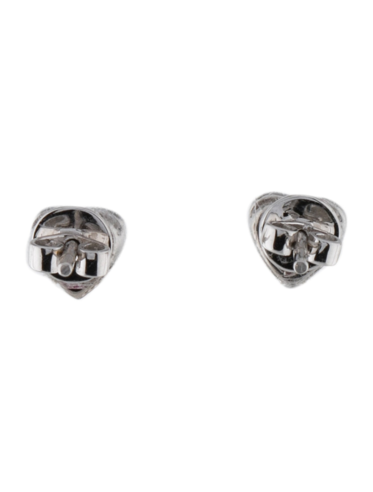 Earrings 14K Ruby & Diamond Heart Stud Earrings