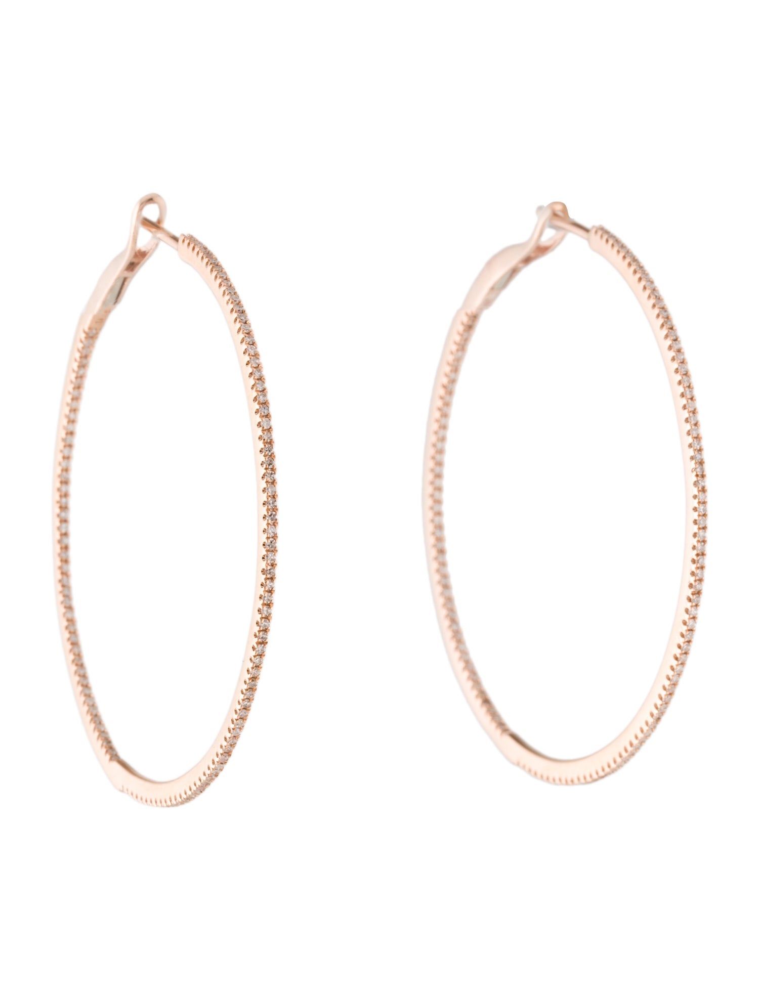 Earrings 14K Diamond In-Out Hoop